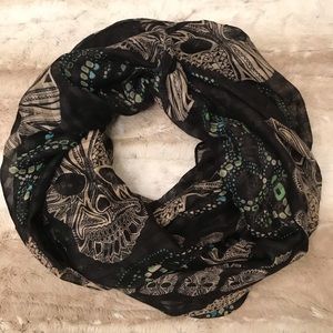 Skull Print Infinity Scarf